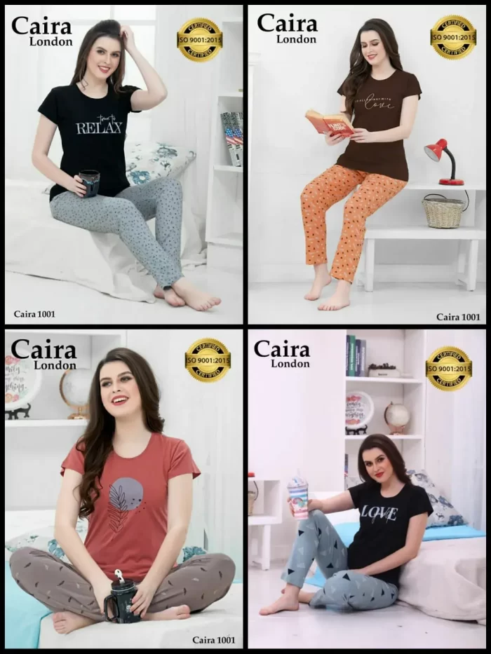 Women’s Premium Night Dress ( Pair of T Shirt and Payjama ) – 4 Sets Nighty