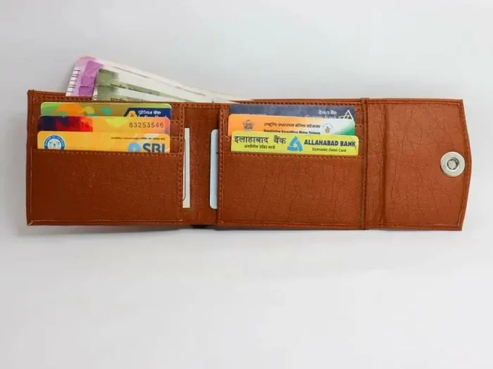 Tan Crunch Leather Wallet for Men Brown - With Indian Badge - Image 3
