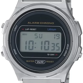 Digital Black Dial Unisex-Adult Watch-Silver - Image 2