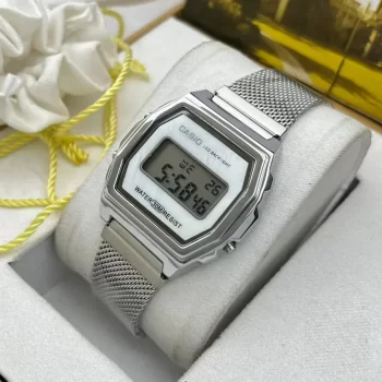 Vintage Watch Mesh (A1000M-1BEF) Digital Silver Watch