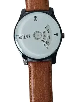 Watches For Men Under 500 - Fancy Timetrack Leather watch - White Dial - Image 2