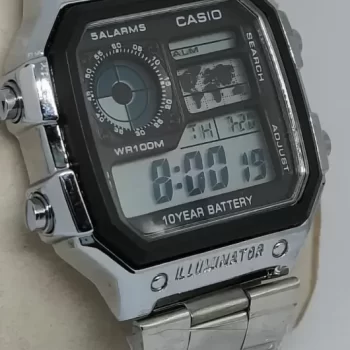 Silver watch mens - World Watch Digital Black Dial Unisex-Adult Watch- Silver WTSL - Image 2