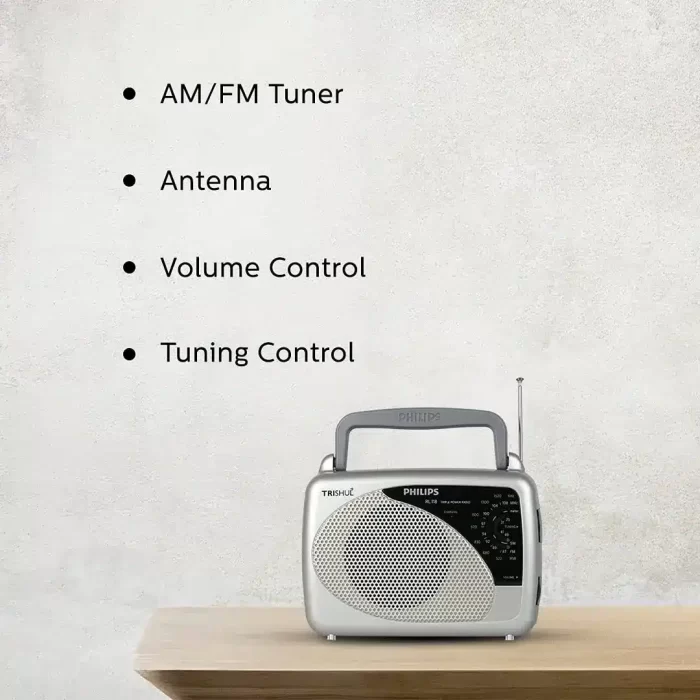Philips Radio RL118/94 with MW/SW/FM Bands, 200mW RMS soundoutput,3-1 Power Source External Battery:2xR6 (3V DC), Mains: 230V AC/ 50 Hz, Built in Rechargeable Battery - Image 5