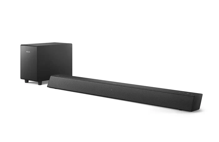 Philips Audio TAB5305 2.1CH 140W Bluetooth Soundbar with Wireless Subwoofer, Multiple Connectivity, Metal Grille and Powerful Bass