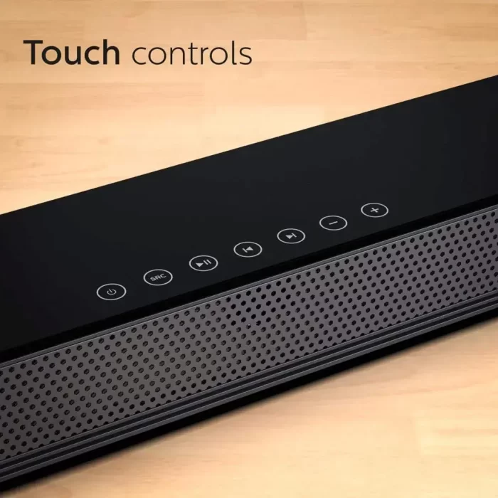 Philips Audio HTL8162 2.1CH 160W Bluetooth Soundbar with Wireless Subwoofer, HDMI ARC, Metal Grille, Glass Top & Touch Control (Black) - Image 4