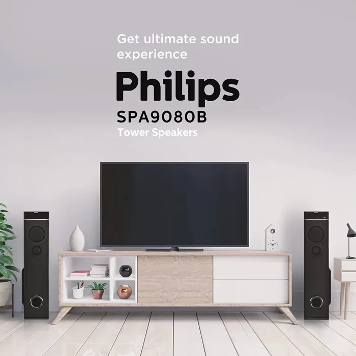 Philips Audio SPA9080B Bluetooth Multimedia Tower Speakers (Black) - Image 3