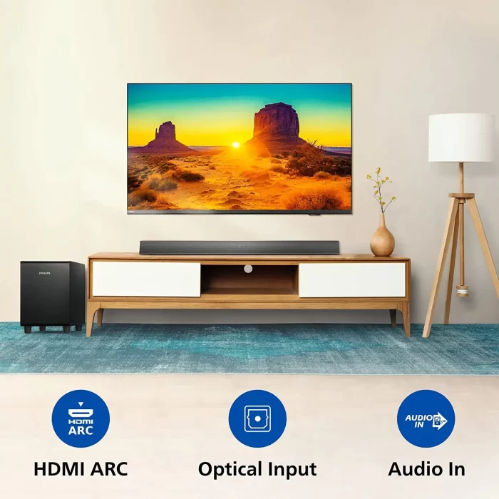 Philips Audio HTL4080/94 80w 5.0 Channel Wireless;HDMI soundbar Speaker,Black - Image 6