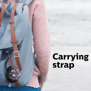 PHILIPS BT2003GY/94 3 W Mini Portable Bluetooth Speaker with Multi-Connectivity Modes, Built-in Mic, Rapid Charging (Type-C Charger) and Carrying Strap (Gray Camouflage) - Image 3