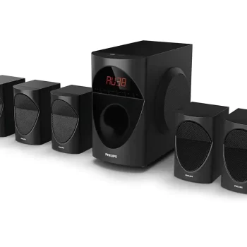 Philips Audio in-SPA 5190B/94 5.1 Channel 90W Multimedia Bluetooth Speaker System with 5x10W Satellite Speakers, LED Display, 40W Subwoofer & Multi-Connectivity Options (Black)
