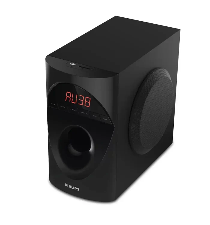 Philips Audio in-SPA 5190B/94 5.1 Channel 90W Multimedia Bluetooth Speaker System with 5x10W Satellite Speakers, LED Display, 40W Subwoofer & Multi-Connectivity Options (Black) - Image 6