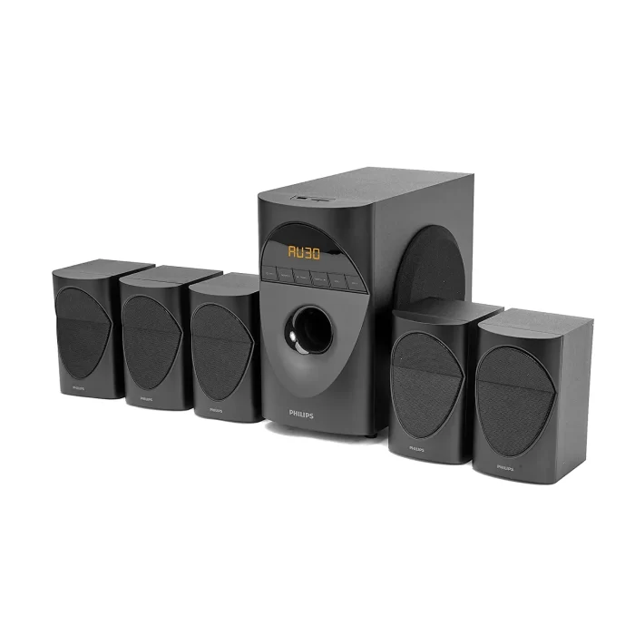 Philips Audio in-SPA 5190B/94 5.1 Channel 90W Multimedia Bluetooth Speaker System with 5x10W Satellite Speakers, LED Display, 40W Subwoofer & Multi-Connectivity Options (Black) - Image 5