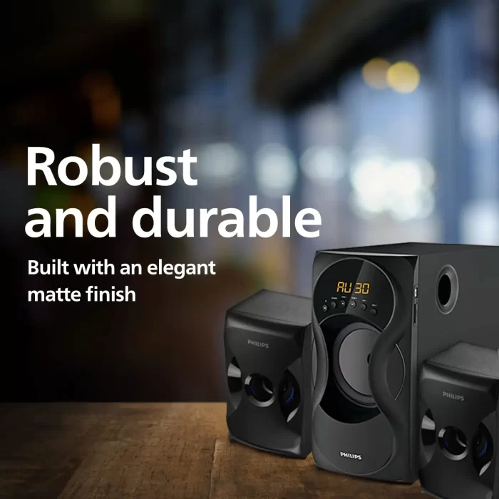 Philips Audio SPA5162B 60W 5.1 Channel USB Wired Speaker Systems - Black - Image 4