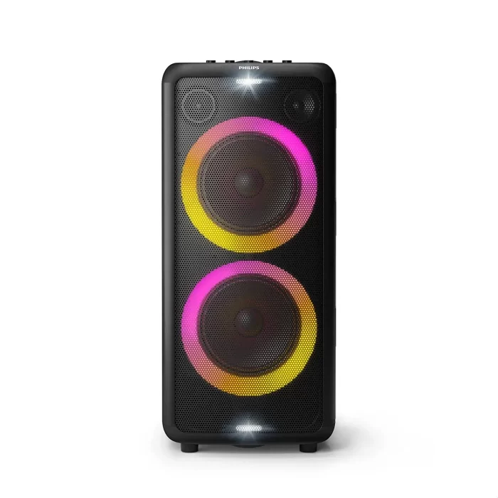 Philips Audio TAX5206 160 W Bluetooth Party Speaker with 14 Hours Play Time, Karaoke Features, Guitar and Mic Input, Party Lights and Trolley Design with Wheels, Black - Image 9