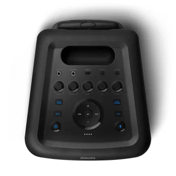 Philips Audio TAX5206 160 W Bluetooth Party Speaker with 14 Hours Play Time, Karaoke Features, Guitar and Mic Input, Party Lights and Trolley Design with Wheels, Black - Image 3