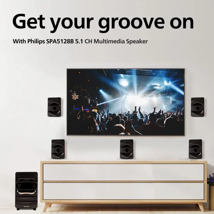 Philips Audio SPA5128B 5.1 CH 40W Bluetooth Multimedia Speakers (Black) - Image 5