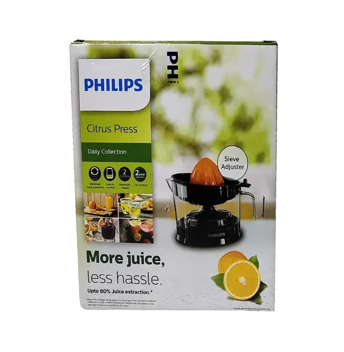 PHILIPS Citrus Press Juicer HR2788/00, Black & Transparent, Medium