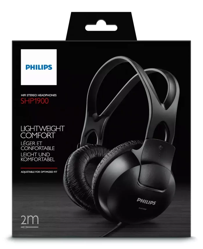 Philips SHP1900/97 Over-Ear Stereo Headphone (Black) - Image 2