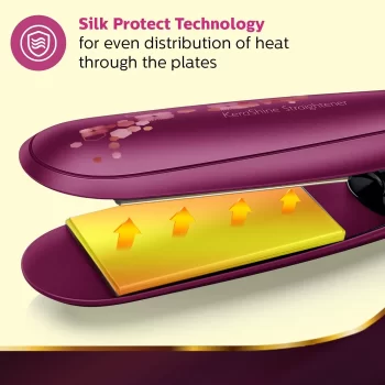 PHILIPS BHS738/00 Kerashine Titanium Wide Plate Straightener With SilkProtect Technology, Teal - Image 5
