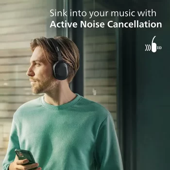 Philips Audio TAH6506BK/00 Slim & Lightweight Bluetooth Wireless Over Ear Headphones with Active Noise Cancellation, 30 Hrs Playtime & Multipoint Pairing with mic (Black) - Image 8