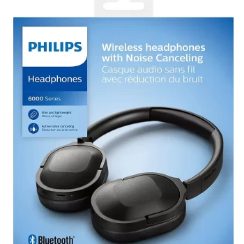 Philips Audio TAH6506BK/00 Slim & Lightweight Bluetooth Wireless Over Ear Headphones with Active Noise Cancellation, 30 Hrs Playtime & Multipoint Pairing with mic (Black) - Image 2