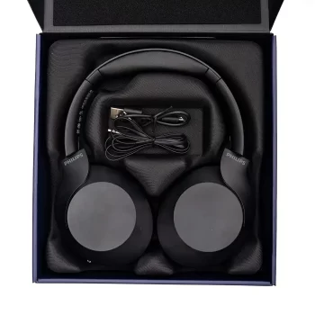 Philips Audio Performance Bluetooth 5.0, 30H Playtime, Hi-Res Audio, Noise Isolation & Rapid Charge Bluetooth Wireless Over Ear Headphones with mic (TAPH802, Black) - Image 5