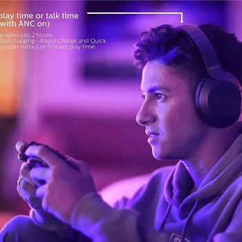 Philips Audio Performance PH805BK Wireless Over the Ear Headphone with Mic (Black) - Image 6
