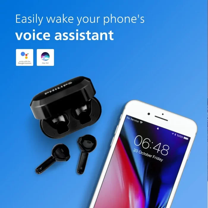 Philips Audio TWS TAT3225 True Wireless Earbuds with 24 Hr Playtime (6+18), IPX4, Bluetooth 5.2, 13 mm Drivers, Voice Assistant (Black) - Image 3