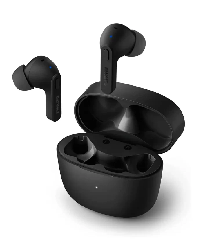 Philips Audio TWS TAT2206 True Wireless in Ear Earbuds with IPX4 Water Resistance, 18 Hour Playtime (6+12), C-Type Charging and Voice Assistant (Black)