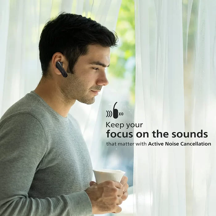 Philips Audio Tws TAT4506 Bluetooth Truly Wireless In Ear Earbuds With Mic With Active Noise Cancellation, 24 Hrs Playtime (6+18), Ipx4, Touch Controls, C-Type Charging (Black) - Image 5