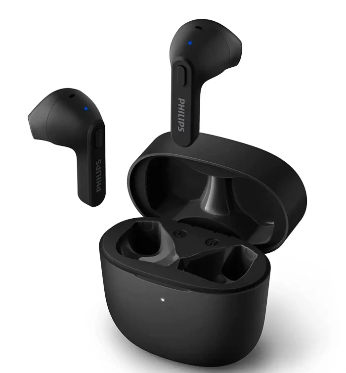 Philips Audio TAT2236 TWS Earbuds with IPX4, 6+12 Hours Play time, Quick Charge, Type-C Charging, Black