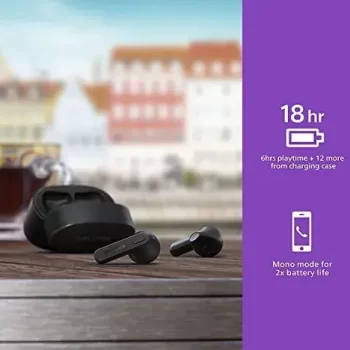 Philips Audio TAT2236 TWS Earbuds with IPX4, 6+12 Hours Play time, Quick Charge, Type-C Charging, Black - Image 4