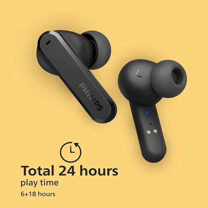 Philips Audio Tws TAT4506 Bluetooth Truly Wireless In Ear Earbuds With Mic With Active Noise Cancellation, 24 Hrs Playtime (6+18), Ipx4, Touch Controls, C-Type Charging (Black) - Image 4