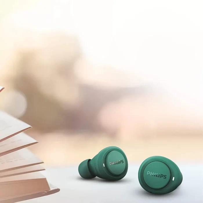 PHILIPS Audio TAT1225 Bluetooth Truly Wireless in Ear Earbuds with Mic (TWS) with 18 Hours Playtime (6+12) Ipx4, Voice Assistant, Noise and Echo Cancellation (Blue) - Image 2