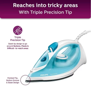 Philips Easy Speed Steam Iron GC1028/20 2000 Watt, Quick Heat-up with up to 25 g/min Continuous steam - Image 4