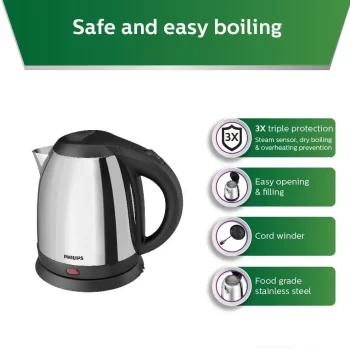 PHILIPS HD-9303/02 Electric Kettle  (1.2 L, Black) - Image 4