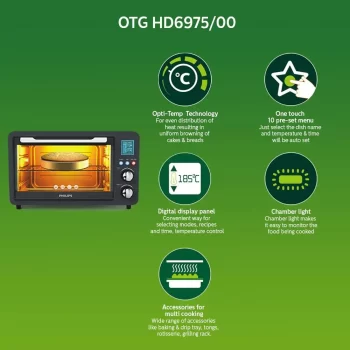 Philips HD6975/00 25 Litre Digital Oven Toaster Grill, Grey, 25 liter - Image 5