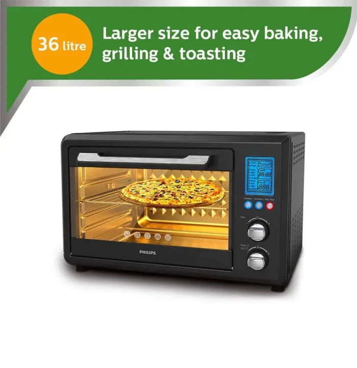 Philips HD6976/00 36-liters Digital Oven Toaster Grill, 2000W, with Opti Temp Technology, Temperature control, Convection Mode, 7-level browning function & preset Indian Menus - Image 3