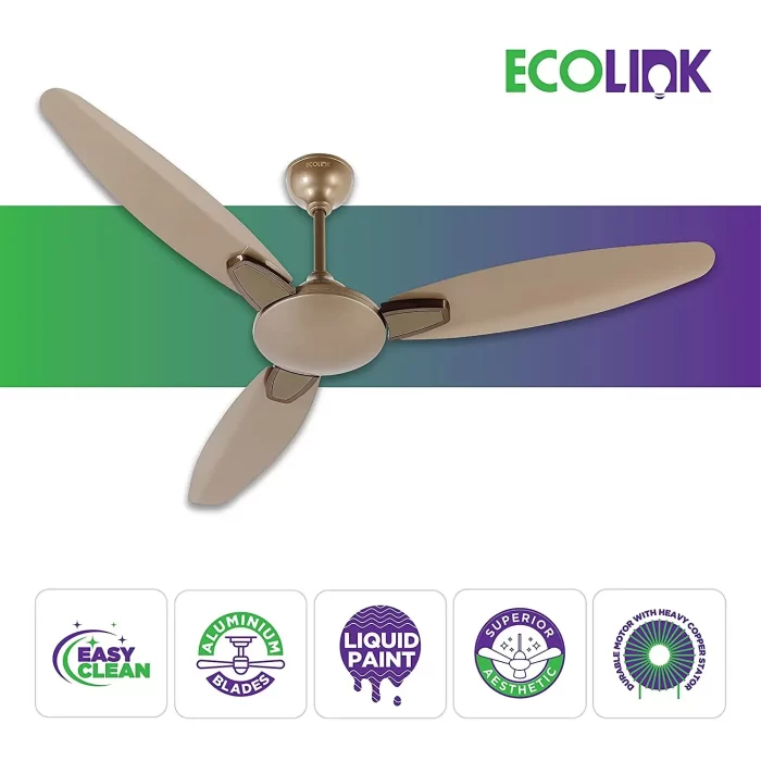 EcoLink Petal Premium Decorative Easy Clean Ceiling Fan - 1200MM From The House Of Philips Lighting (Petal, Titanium Grey), Standard- Pack of 1 - Image 6