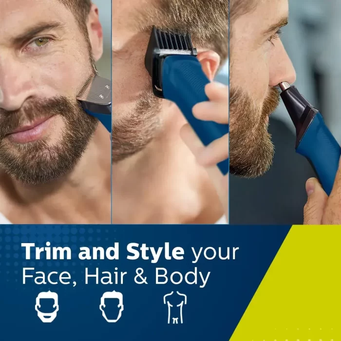 Philips Multi Grooming Kit MG7707/15, 12-in-1, Face, Head and Body - All-in-one Trimmer. Power adapt technology for precise trimming, 90 Mins Run Time with Quick Charge - Image 3
