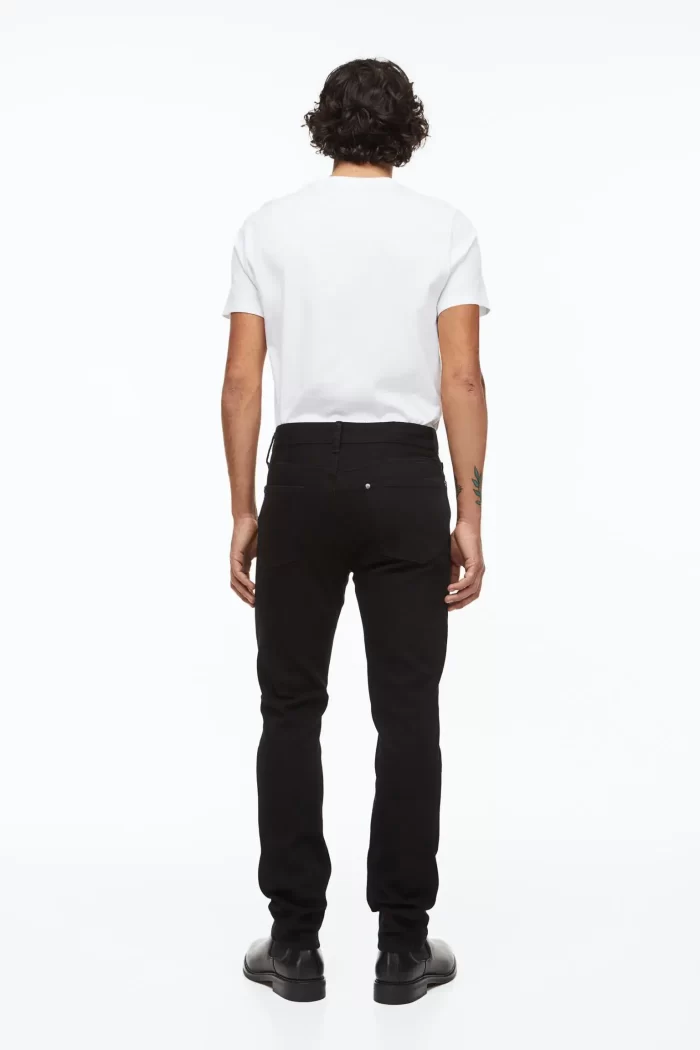H&M Black Regular Fit Jeans in Cotton Denim with a slight stretch for good comfort - Image 3