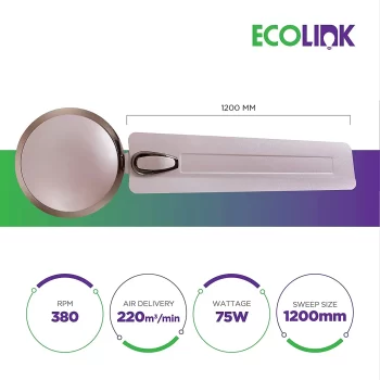 EcoLink Celestia Decorative Ceiling Fan - 1200MM ( Rose Gold) From The House Of Philips Lighting - Image 3