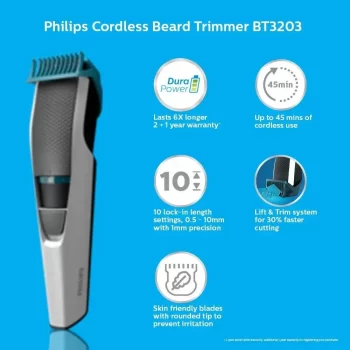 Philips Beard Trimmer (BT3203/25) & Body Groomer (BG1023/15) Combo, Multicolor - Image 6