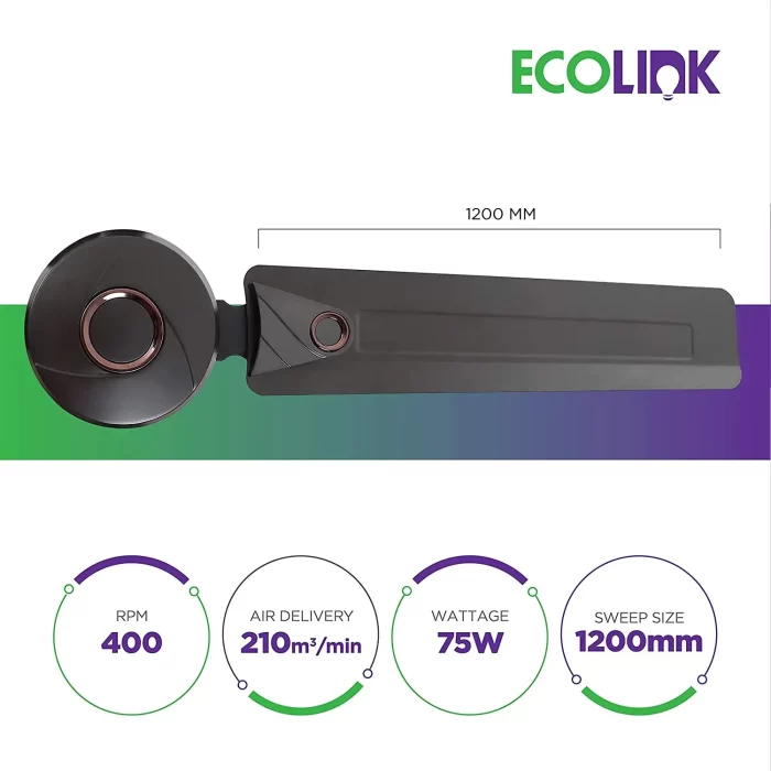 EcoLink Cosmo High Speed Decorative Ceiling Fan - 1200MM (Mocha Brown) From The House Of Philips Lighting Standard- Pack of 1 (Copy) - Image 2