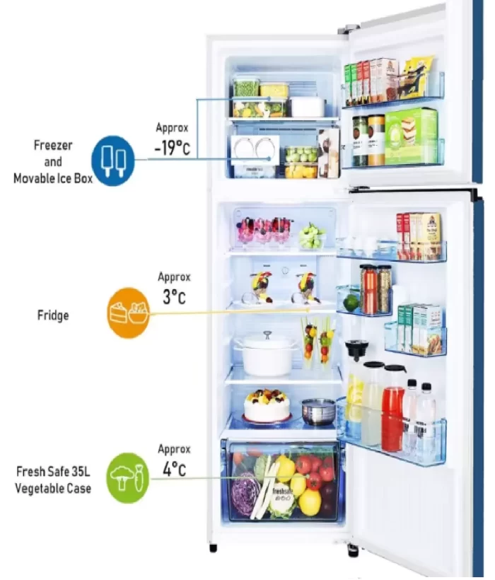 Panasonic Frost Free 336 L Blue NR-TG353CPAN Double Door 3 Star BEE Rating - Image 2