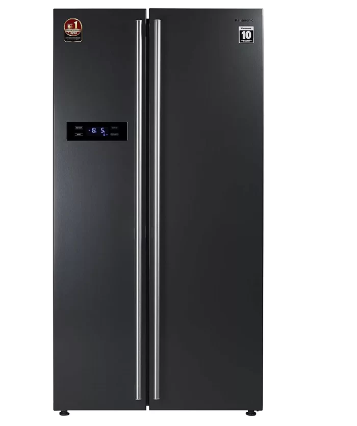 Panasonic 592 L Wifi Inverter Frost-Free Side by Side Refrigerator (NR-BS62GKX1, Black, Premium Glass Finish)