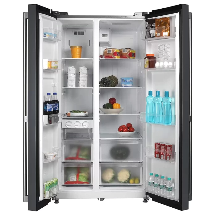 Panasonic 592 L Wifi Inverter Frost-Free Side by Side Refrigerator (NR-BS62GKX1, Black, Premium Glass Finish) - Image 2
