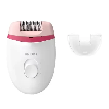 Philips BRE235/00 Corded Compact Epilator (White and Pink) for gentle hair removal at home