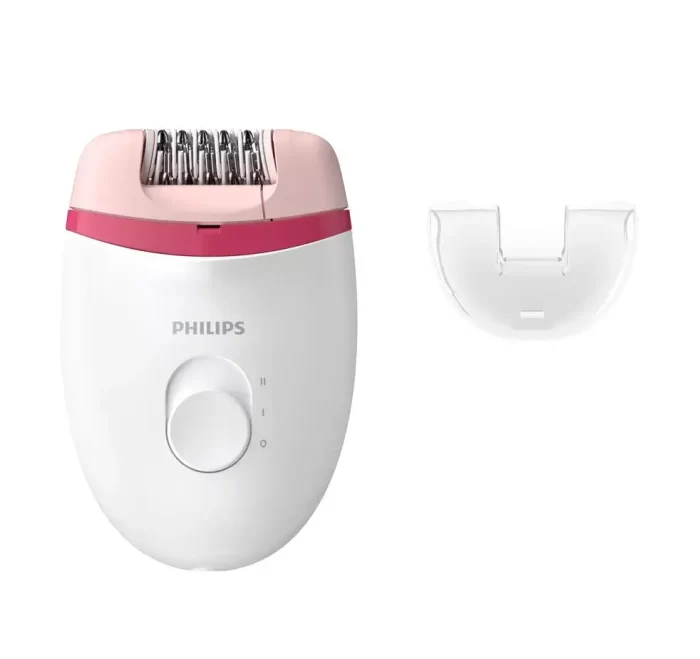 Philips BRE235/00 Corded Compact Epilator (White and Pink) for gentle hair removal at home