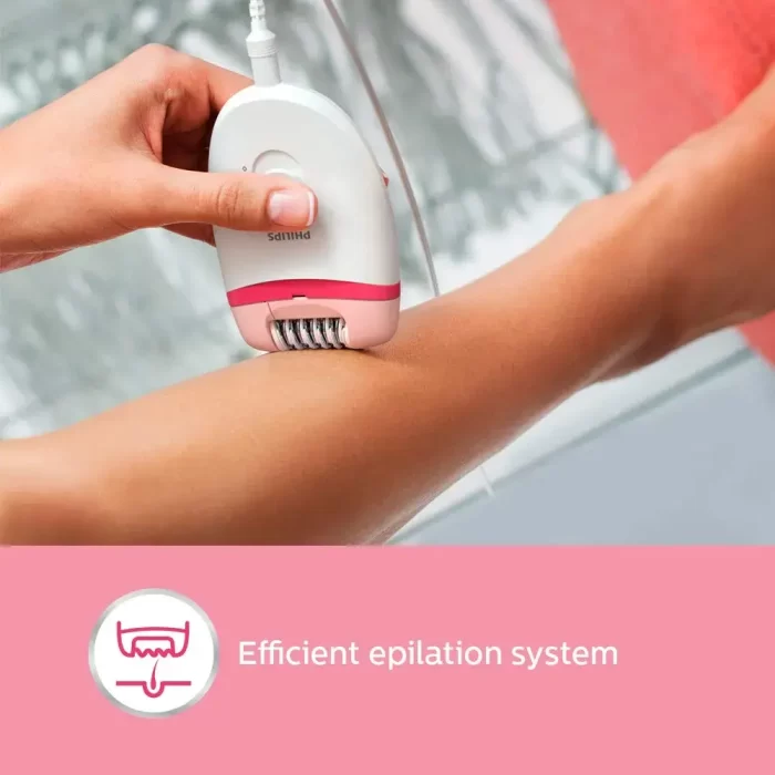 Philips BRE235/00 Corded Compact Epilator (White and Pink) for gentle hair removal at home - Image 6
