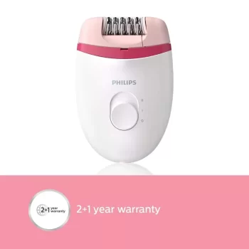 Philips BRE235/00 Corded Compact Epilator (White and Pink) for gentle hair removal at home - Image 2